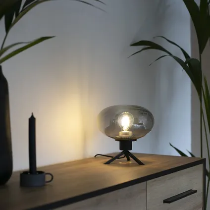 Steinhauer lampe de table Reflexion - noir - verre - 22 cm - E27 (grande raccord) - 2681ZW 2