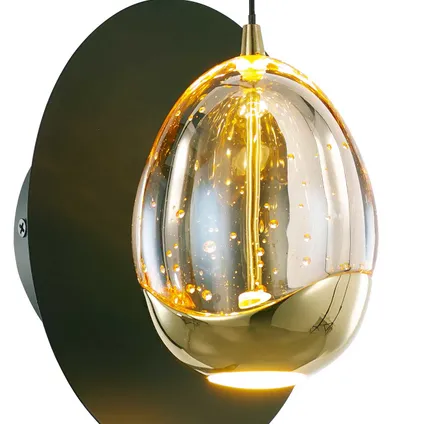 Highlight wandlamp Golden Egg 1 lichts amber-zwart 2
