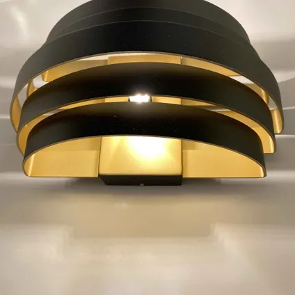 Highlight wandlamp Scudo B 25cm zwart goud 3