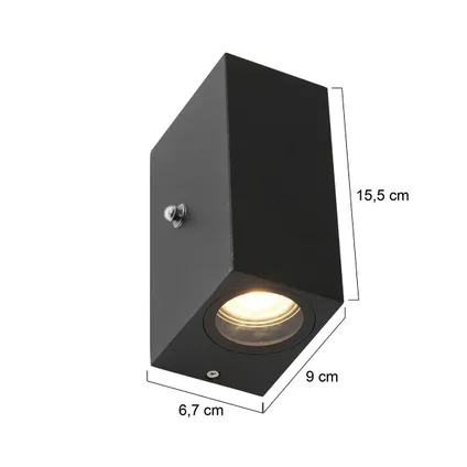 Steinhauer buitenlamp Logan vierkant incl. LED dag nacht sensor zwart 8