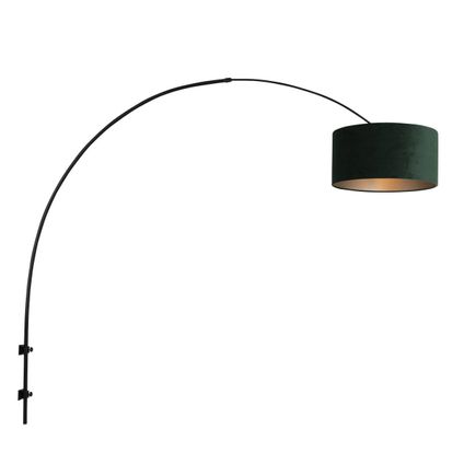 Steinhauer wandlamp sparkled light 8139zw zwart kap groen velours