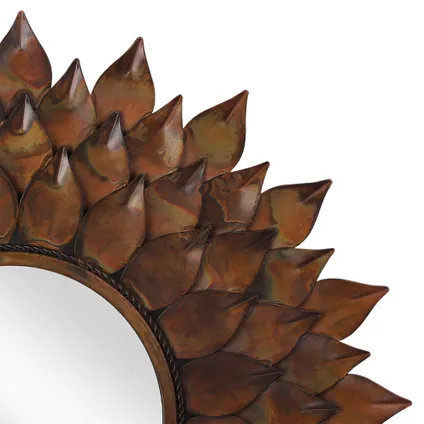 WOMO-DESIGN Decoratieve wandspiegel bruin, Ø 74 cm, gemaakt van glas met metalen frame 2