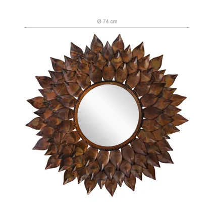 Miroir tournesol cadre métal design antique Rio de Janeiro Ø 74 cm WOMO-DESIGN® 3