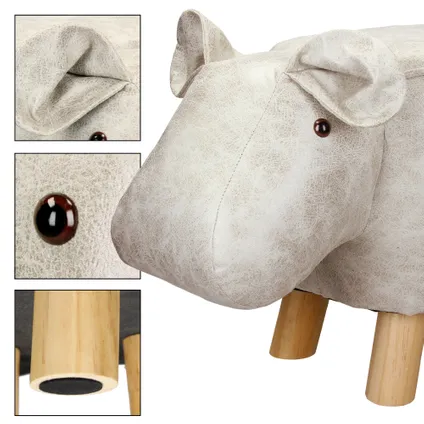 Tabouret hippo pouf animal repose-pied coussin ottoman siège enfant WOMO-DESIGN® 5