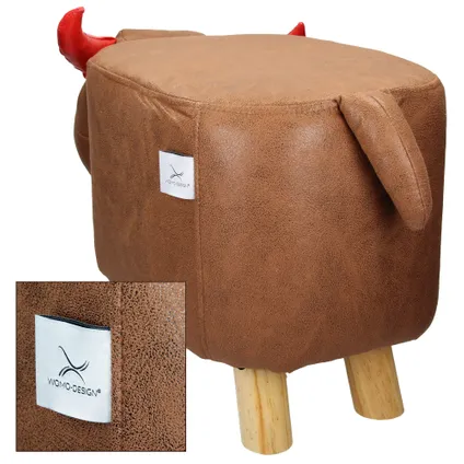 Tabouret veau pouf animal repose-pied coussin ottoman siège enfants WOMO-DESIGN® 4