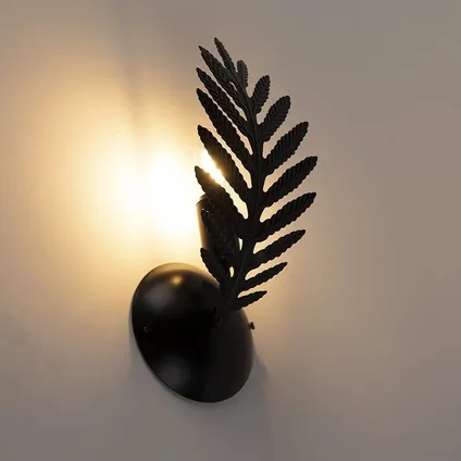 Ylumen wandlamp Palm 1 blad H 32cm zwart 3