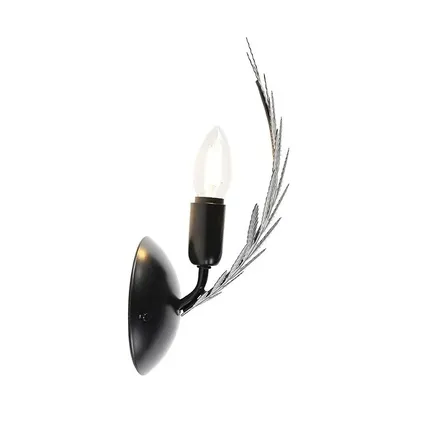 Ylumen wandlamp Palm 1 blad H 32cm zwart 6