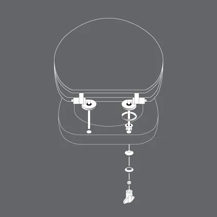 Wicotex - Toiletbril - WC bril MDF - Hout mat Grijs - Inclusief metallic scharnieren. 6
