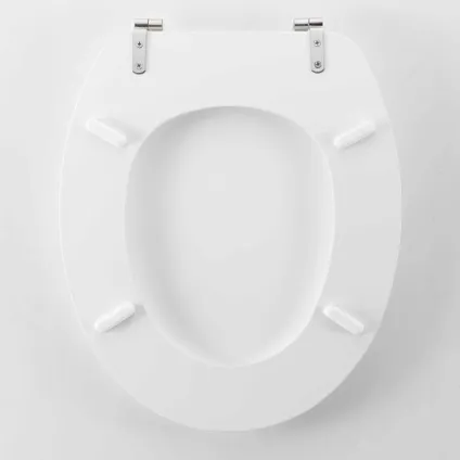 Wicotex - Toiletbril - WC bril MDF - Hout mat Wit - Inclusief metallic scharnieren. 2