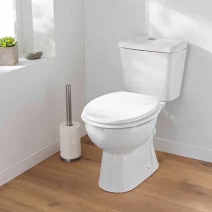 Wicotex - Toiletbril - WC bril MDF - Hout mat Wit - Inclusief metallic scharnieren. 4