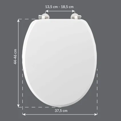 Wicotex - Toiletbril - WC bril MDF - Hout mat Wit - Inclusief metallic scharnieren. 5