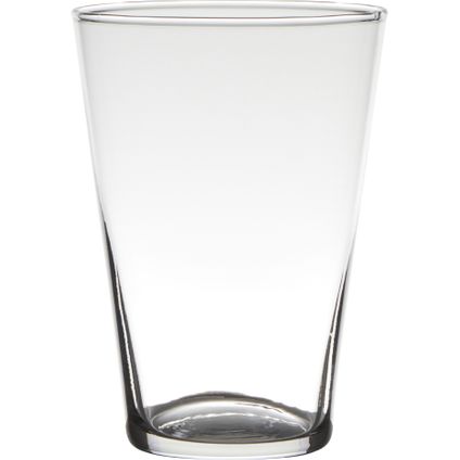 Vaas - conisch - transparant - glas - 14 x 20 cm