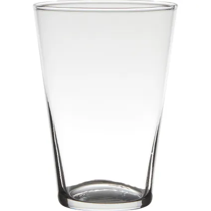 Vaas - conisch - transparant - glas - 14 x 20 cm