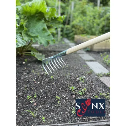 Synx Tools - Râteau de jardin - 8 dents galvanisées - Râteaux - Râteaux à feuilles - Râteau avec manche 150 cm 5