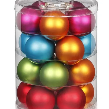 Inge Christmas goods Kerstballen - 20x stuks - gekleurd - 6 cm - glas 2