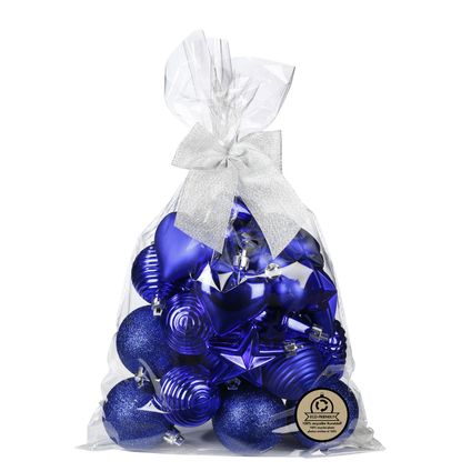 Inge Christmas kerstballen - 30 delig - kunststof - kobalt blauw