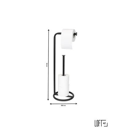 LOFT42 Grant Toiletrolhouder - Vrijstaand - Zwart 4