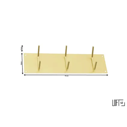 LOFT42 Factory Small Kapstok – Metaal - Goud – 6 haken 2