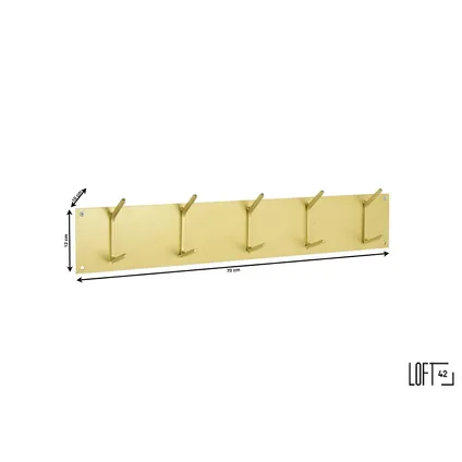 LOFT42 Factory Kapstok – Metaal - Goud – 10 haken 2