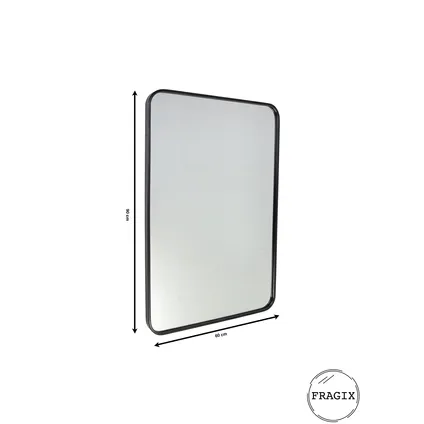 Fragix Boston Miroir Rectangulaire - Noir - Métal - 90x60 5