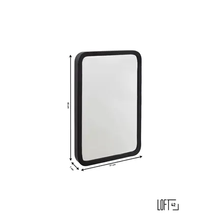LOFT42 Mirror Wandspiegel - Zwart - Metaal - 46x31 3
