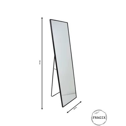 Fragix York Miroir pleine longueur - Noir - Aluminium - 150x40 7