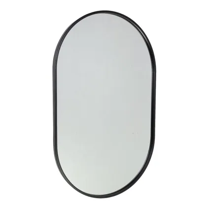 Fragix Boston Miroir Ovale - Noir - Métal - 80x50