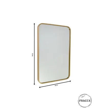Fragix Boston Miroir Rectangulaire - Doré - Métal - 75x50 5