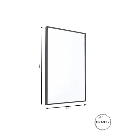 Fragix York Wandspiegel - Zwart - Aluminium - 60x40 4