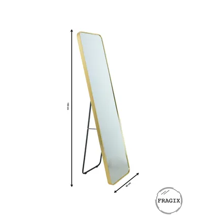 Fragix Alux Miroir pleine longueur sur pied/suspendu - Doré - Aluminium -150x40 6
