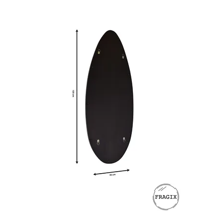 Miroir mural Fragix Nomad / Organique - Métal noir - 120x45 4