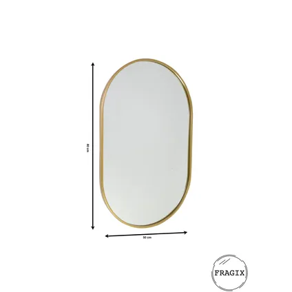 Fragix Boston Miroir Ovale - Or - Métal - 80x50 5