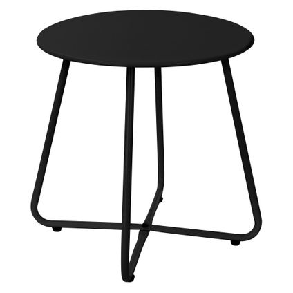 Table basse en métal noir table d`appoint ronde table de chevet de salon/jardin
