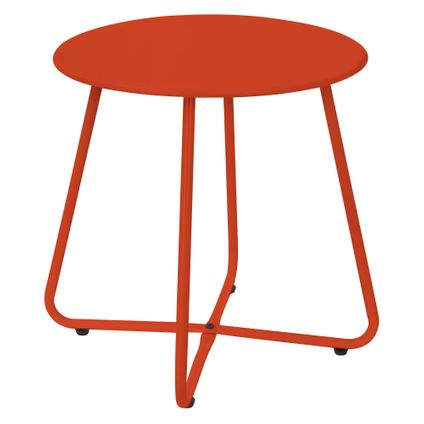 Table basse en métal rouge table d`appoint ronde table de chevet de salon/jardin