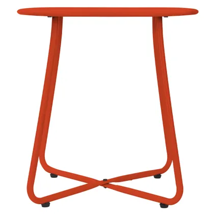 Table basse en métal rouge table d`appoint ronde table de chevet de salon/jardin 2
