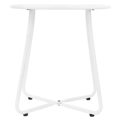 Table basse en métal blanc table d`appoint ronde table de chevet de salon/jardin 2
