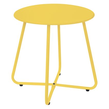 Table basse en métal jaune table d`appoint ronde table de chevet de salon/jardin