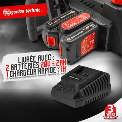 Tronçonneuse rechargeable 40V (2x20V) - Guide et chaîne Oregon - Livrée avec 2 batteries et chargeur 4