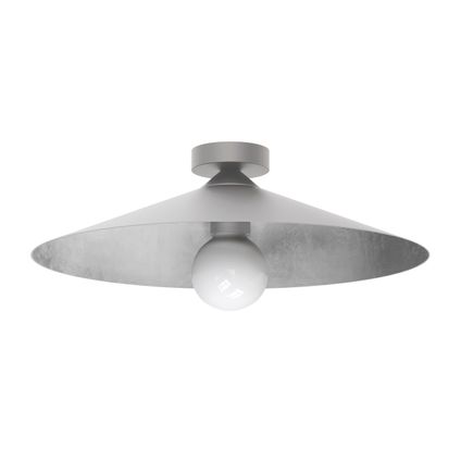 CHAPEAU Plafondlamp, 1XE27, metaal, wit mat/blad zilver, D40cm