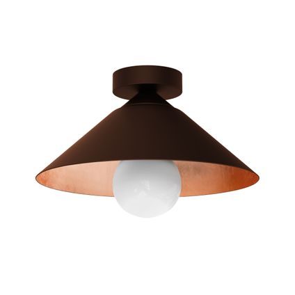 CHAPEAU Plafondlamp, 1XE27, metaal, bruin corten/blad koper, D25cm