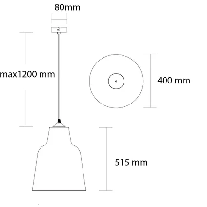 DONG Hanglamp, 1X E27, metaal, geel, D.40cm 4