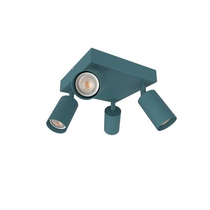 FORM Q Plafondlamp, 4X GU10, metaal, mediterraan blauw, 40x40cm