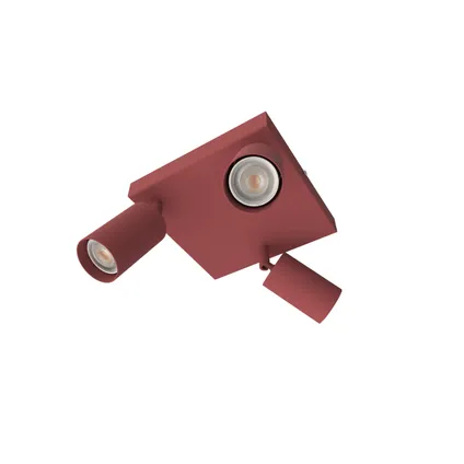 FORM Q Plafondlamp, 3X GU10, metaal, rood cowhide, 30x30cm 2