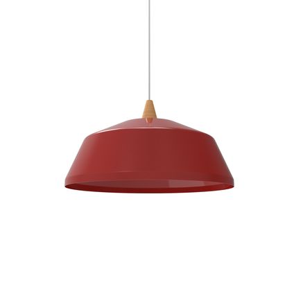 KON Hanglamp, 1X E27, metaal, rood glanzend, D.50cm