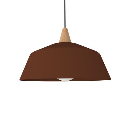KON Hanglamp, 1X E27, metaal, bruin corten, D.35cm