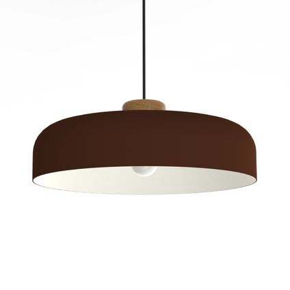 BOIS Hanglamp, 1XE27, metaal, corten/mat wit, D50cm