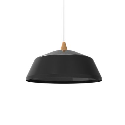KON Hanglamp, 1X E27, metaal, zwart glanzend, D.50cm