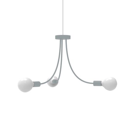 CLASSIC Plafondlamp, 3XE27, metaal, grijs, D.60cm