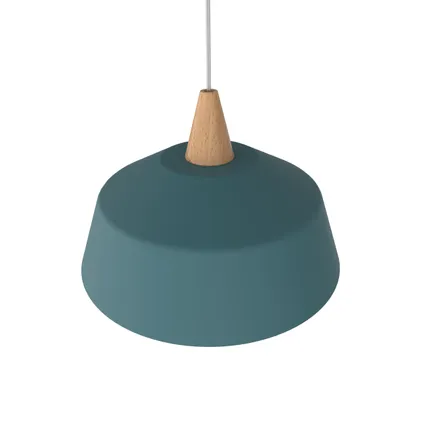 KON Hanglamp, 1X E27, metaal, blauw mediterraan/wit, D.35cm 2