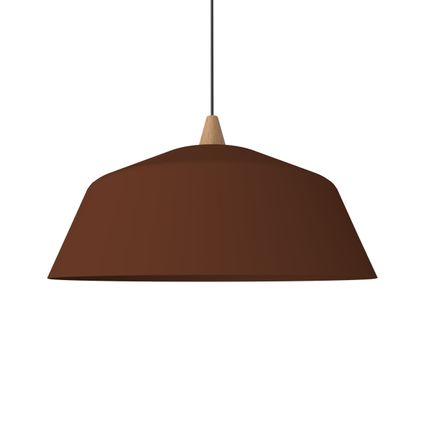 KON Hanglamp, 1X E27, metaal, bruin corten, D.50cm